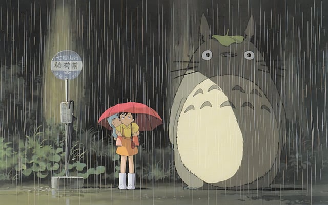 Satsuki Meets Totoro at the Rainy Bus Stop